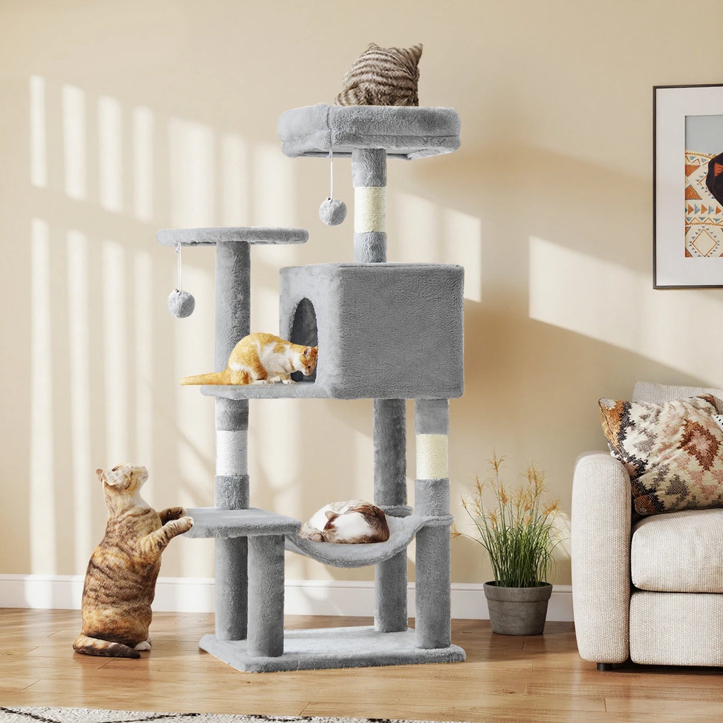 JHK Cat Tree Tall Multi Cat Climbing Tower For Cats