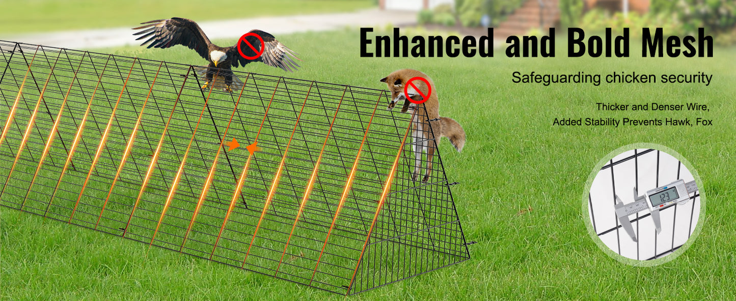 SucceBuy Portable Iron Chicken Tunnels For Secure Backyard Runs