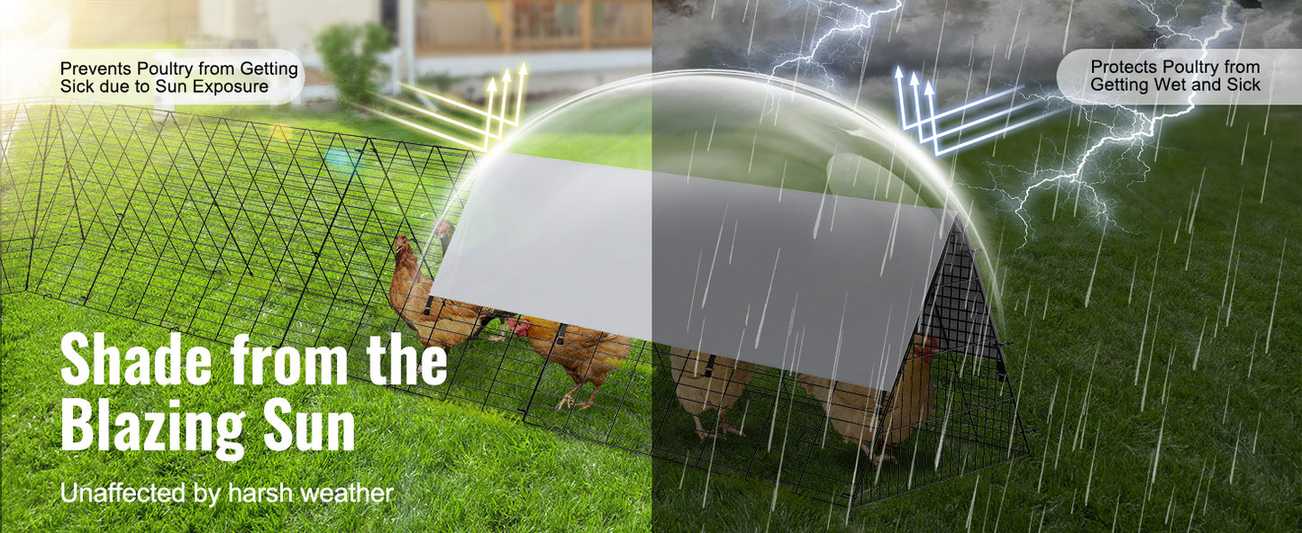 SucceBuy Portable Iron Chicken Tunnels For Secure Backyard Runs