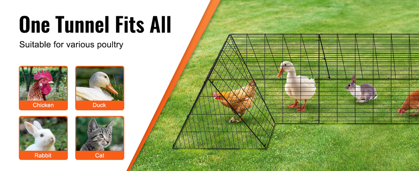 SucceBuy Portable Iron Chicken Tunnels For Secure Backyard Runs