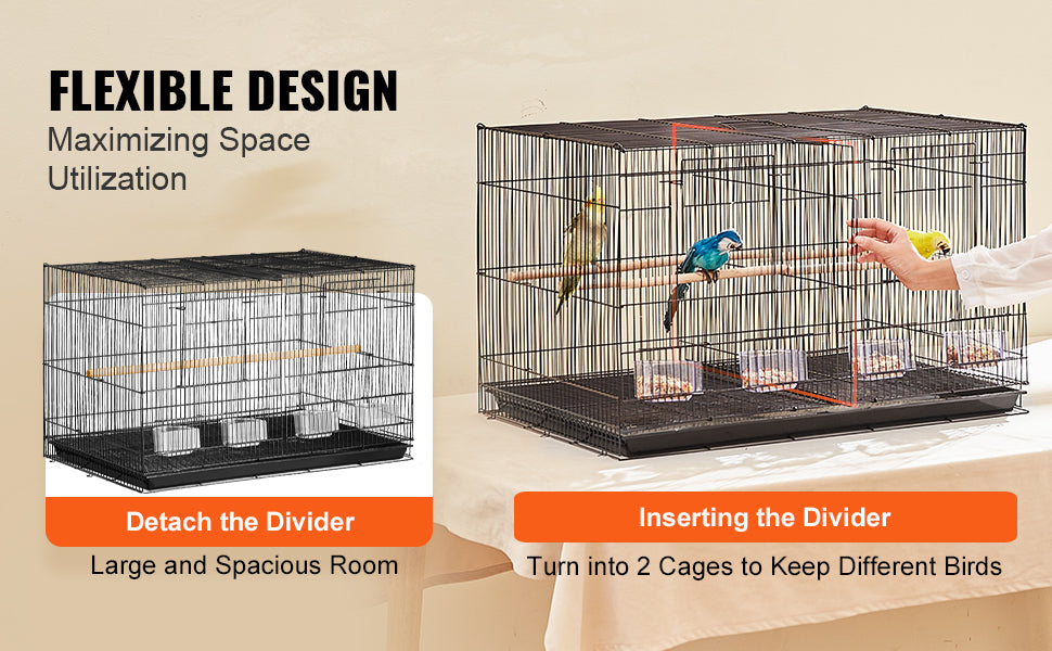 SucceBuy Stackable Divided Travel Bird Cage With Handle And Perch