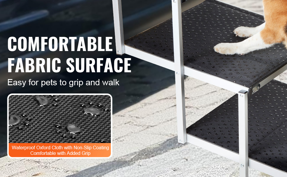 SucceBuy Foldable Aluminum Dog Car Steps Lightweight Portable Pet Ramp