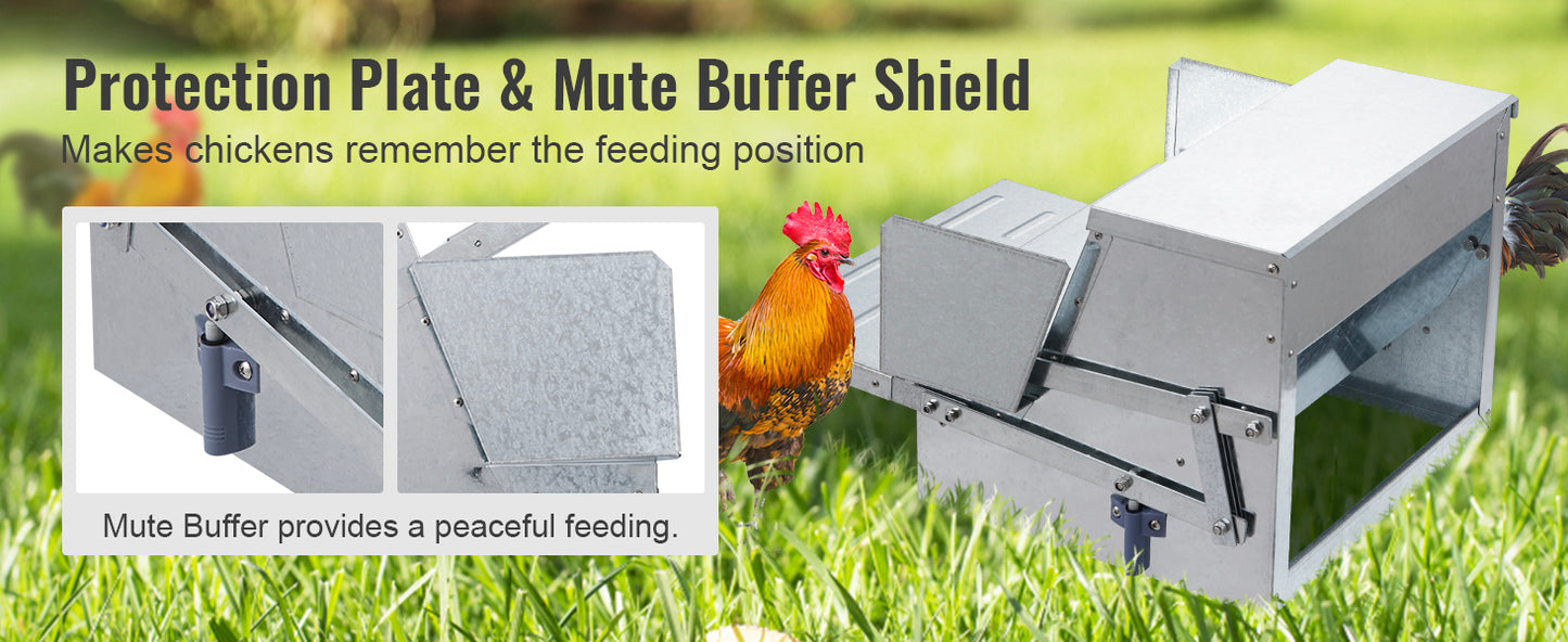 SucceBuy Automatic Chicken Feeder For Small Backyard Poultry